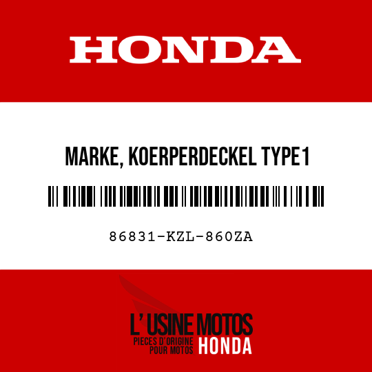 image de 86831-KZL-860ZA MARKE, KOERPERDECKEL TYPE1