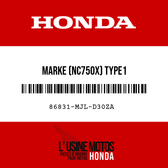 image de 86831-MJL-D30ZA MARKE (NC750X) TYPE1