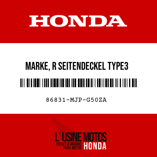 image de 86831-MJP-G50ZA MARKE, R SEITENDECKEL TYPE3