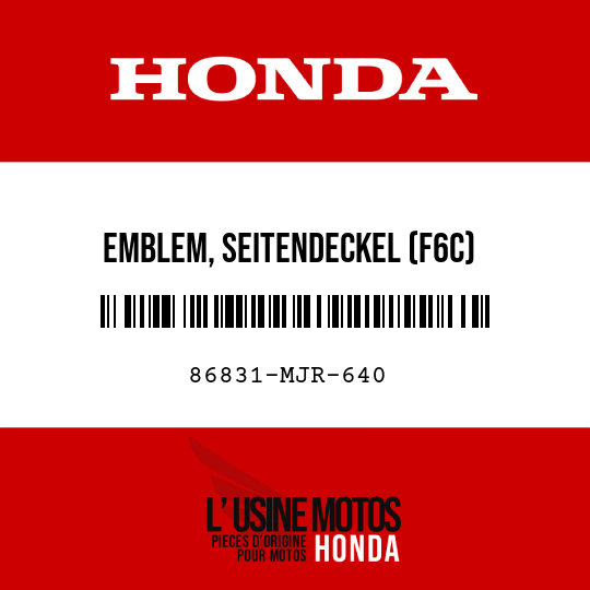 image de 86831-MJR-640 EMBLEM, SEITENDECKEL (F6C)