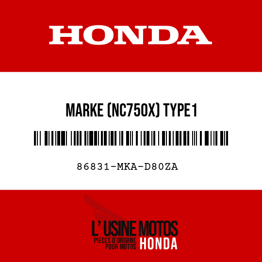 image de 86831-MKA-D80ZA MARKE (NC750X) TYPE1