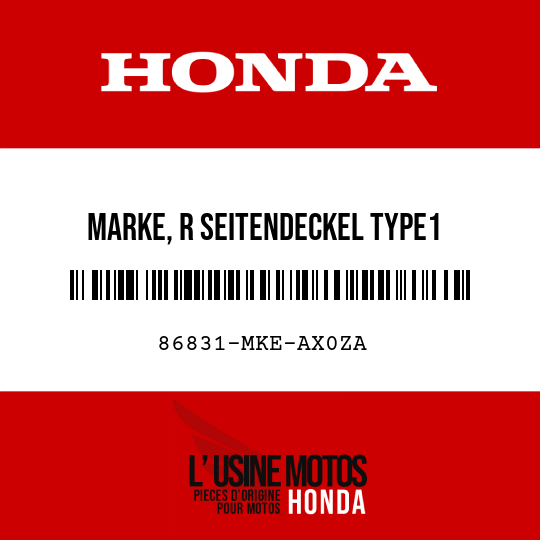 image de 86831-MKE-AX0ZA MARKE, R SEITENDECKEL TYPE1
