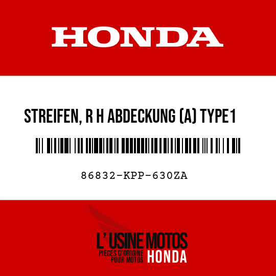 image de 86832-KPP-630ZA STREIFEN, R H ABDECKUNG (A) TYPE1