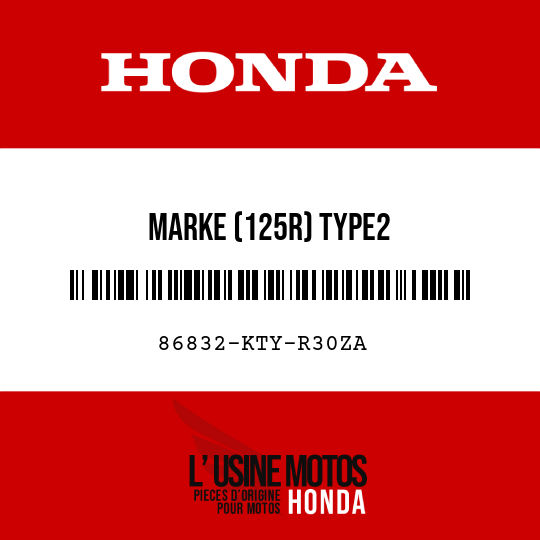 image de 86832-KTY-R30ZA MARKE (125R) TYPE2