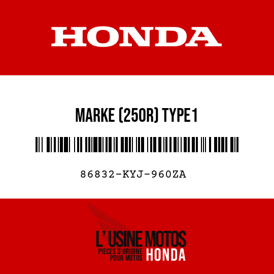 image de 86832-KYJ-960ZA MARKE (250R) TYPE1