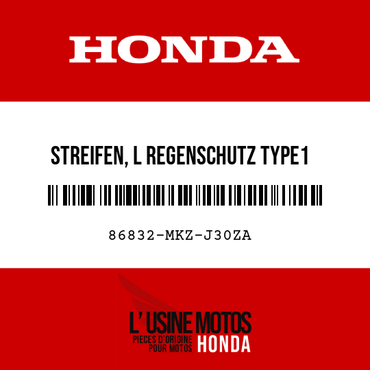 image de 86832-MKZ-J30ZA STREIFEN, L REGENSCHUTZ TYPE1 (TYPE1 )
