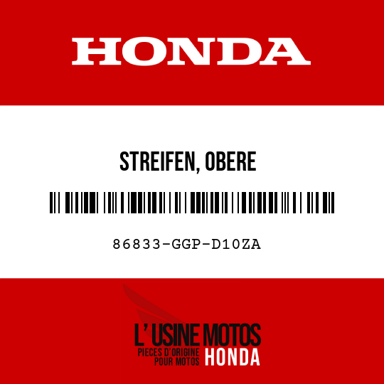 image de 86833-GGP-D10ZA STREIFEN, OBERE KAROSSERIEVERKLEIDUNG R TYPE1