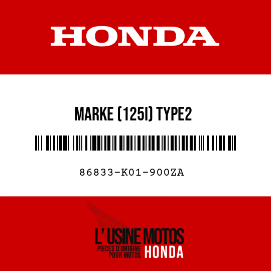 image de 86833-K01-900ZA MARKE (125I) TYPE2