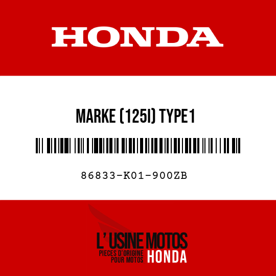 image de 86833-K01-900ZB MARKE (125I) TYPE1