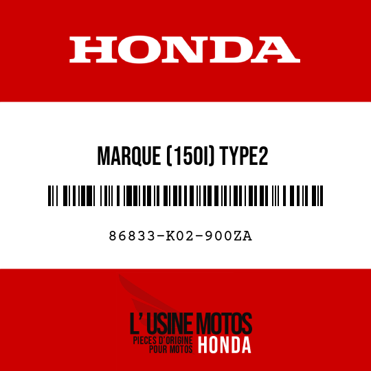 image de 86833-K02-900ZA MARQUE (150I) TYPE2