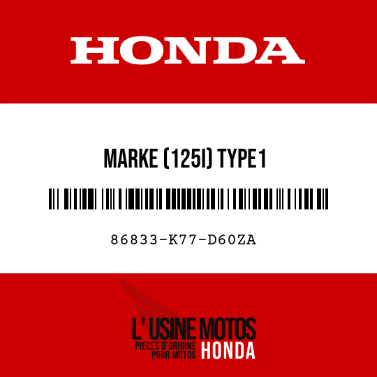 image de 86833-K77-D60ZA MARKE (125I) TYPE1