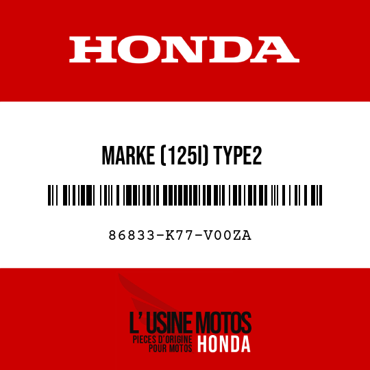 image de 86833-K77-V00ZA MARKE (125I) TYPE2