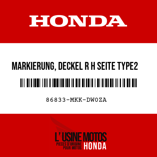 image de 86833-MKK-DW0ZA MARKIERUNG, DECKEL R H SEITE TYPE2