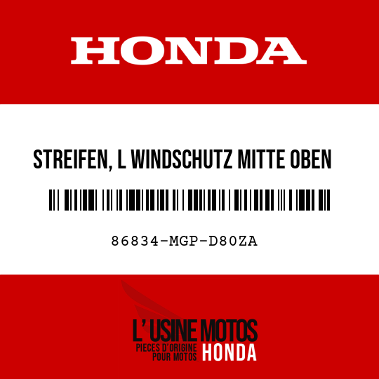 image de 86834-MGP-D80ZA STREIFEN, L WINDSCHUTZ MITTE OBEN TYPE1