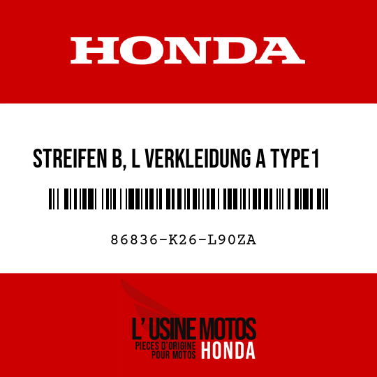 image de 86836-K26-L90ZA STREIFEN B, L VERKLEIDUNG A TYPE1