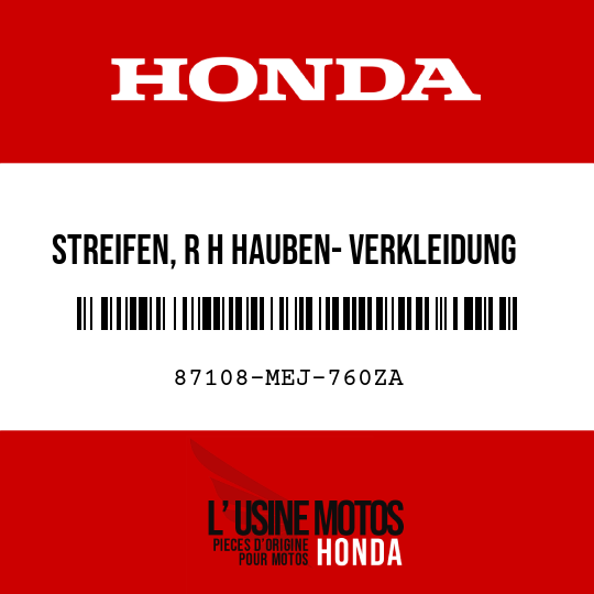 image de 87108-MEJ-760ZA STREIFEN, R H HAUBEN- VERKLEIDUNG () TYPE1