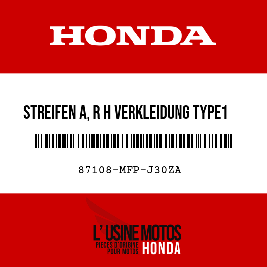 image de 87108-MFP-J30ZA STREIFEN A, R H VERKLEIDUNG TYPE1 (TYPE1 )