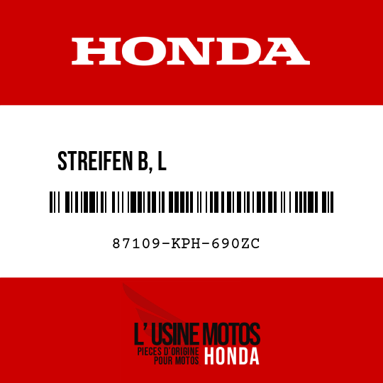 image de 87109-KPH-690ZC STREIFEN B, L                KAROSSERIEVERKLEIDUNG TYPE3  (TYPE3 )