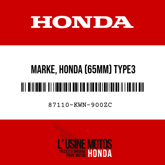 image de 87110-KWN-900ZC MARKE, HONDA (65MM) TYPE3