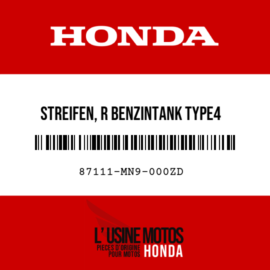 image de 87111-MN9-000ZD STREIFEN, R BENZINTANK TYPE4