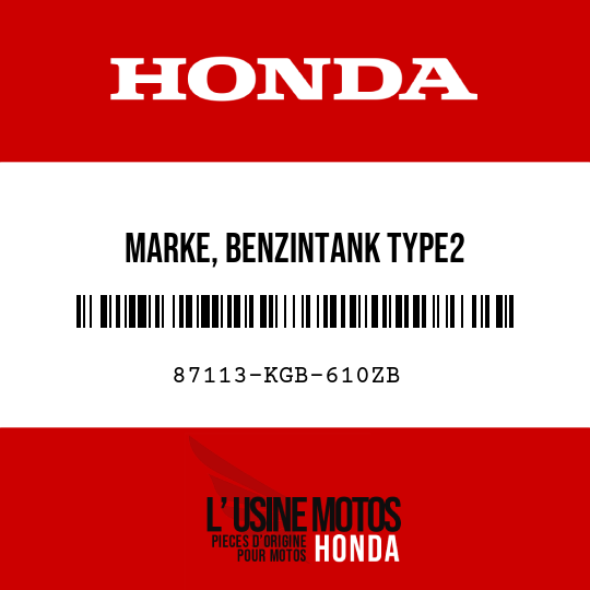 image de 87113-KGB-610ZB MARKE, BENZINTANK TYPE2 