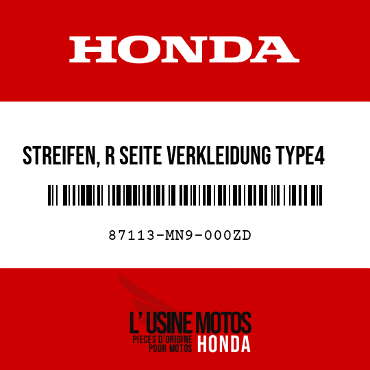 image de 87113-MN9-000ZD STREIFEN, R SEITE VERKLEIDUNG TYPE4 