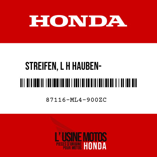 image de 87116-ML4-900ZC STREIFEN, L H HAUBEN-       VERKLEIDUNG TYPE3  (TYPE3 )