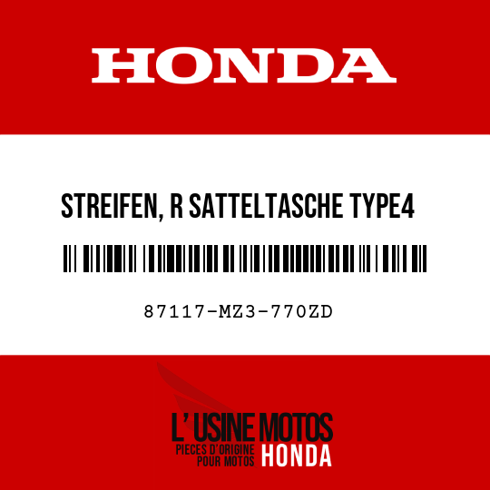 image de 87117-MZ3-770ZD STREIFEN, R SATTELTASCHE TYPE4 