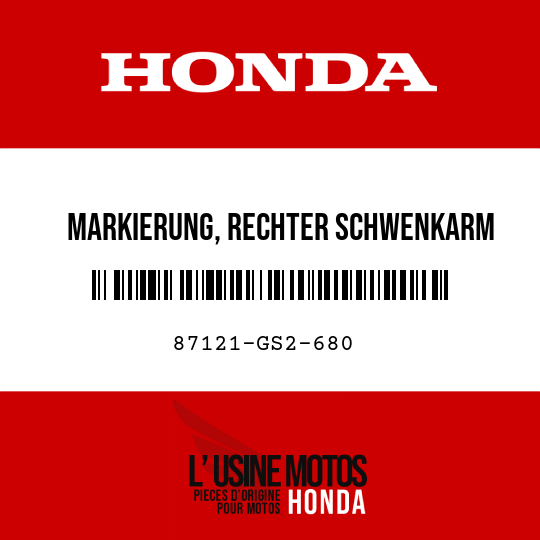 image de 87121-GS2-680 MARKIERUNG, RECHTER SCHWENKARM
