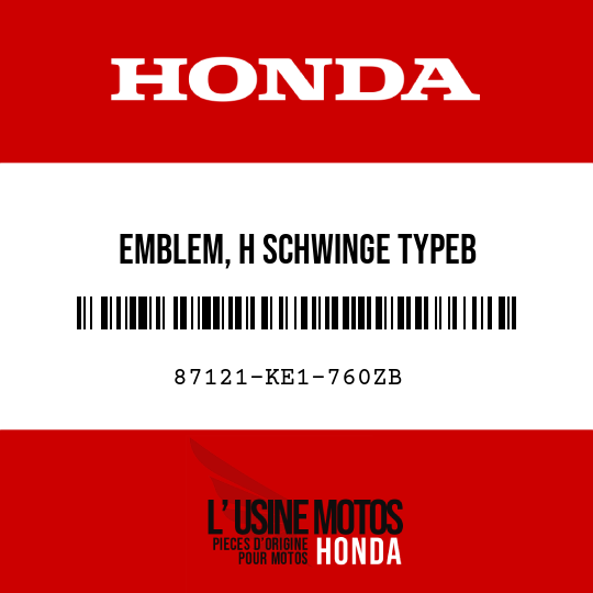 image de 87121-KE1-760ZB EMBLEM, H SCHWINGE TYPEB 