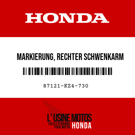 image de 87121-KZ4-730 MARKIERUNG, RECHTER SCHWENKARM