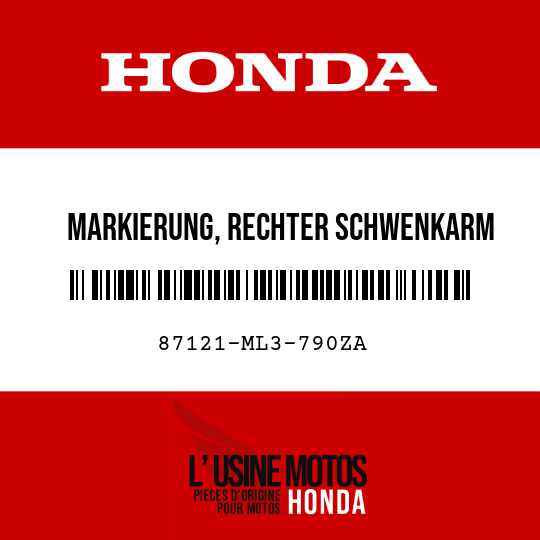 image de 87121-ML3-790ZA MARKIERUNG, RECHTER SCHWENKARM TYPE1
