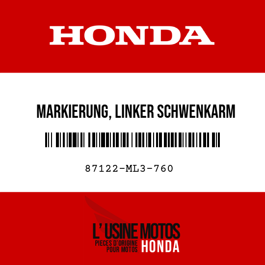 image de 87122-ML3-760 MARKIERUNG, LINKER SCHWENKARM