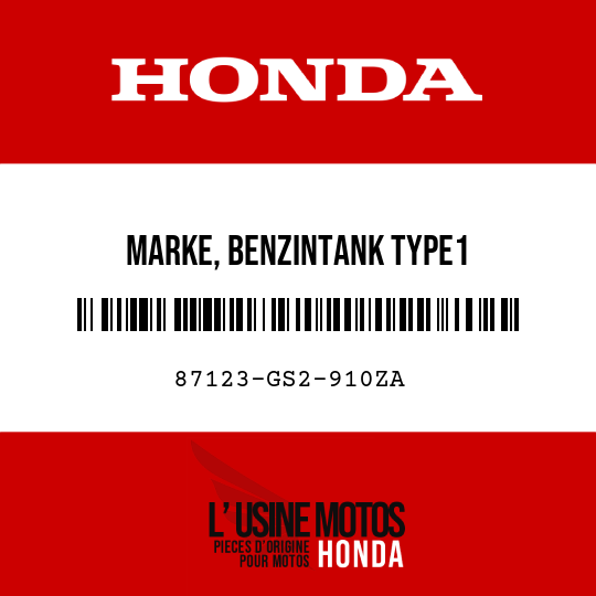image de 87123-GS2-910ZA MARKE, BENZINTANK TYPE1