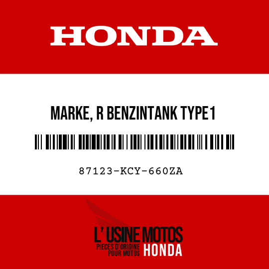 image de 87123-KCY-660ZA MARKE, R BENZINTANK TYPE1