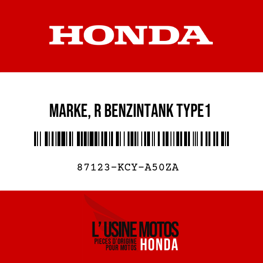 image de 87123-KCY-A50ZA MARKE, R BENZINTANK TYPE1