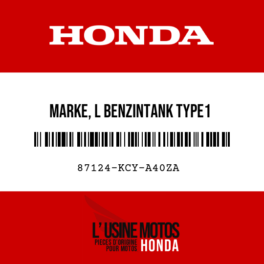 image de 87124-KCY-A40ZA MARKE, L BENZINTANK TYPE1