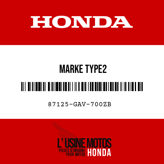 image de 87125-GAV-700ZB MARKE TYPE2 