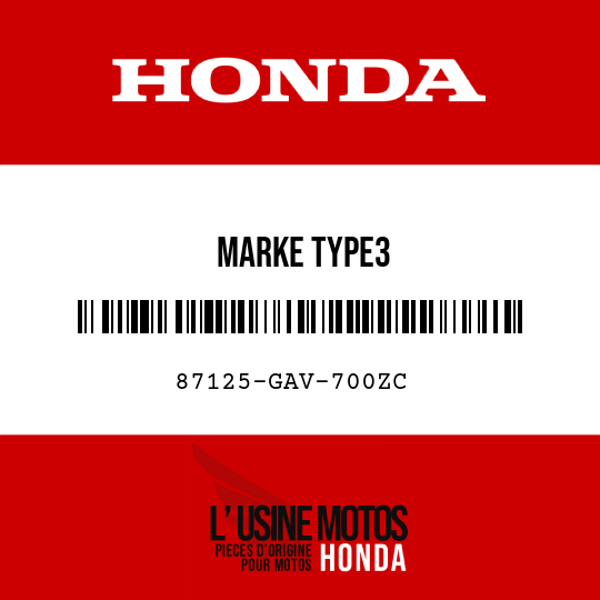 image de 87125-GAV-700ZC MARKE TYPE3 
