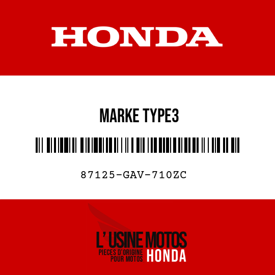 image de 87125-GAV-710ZC MARKE TYPE3 