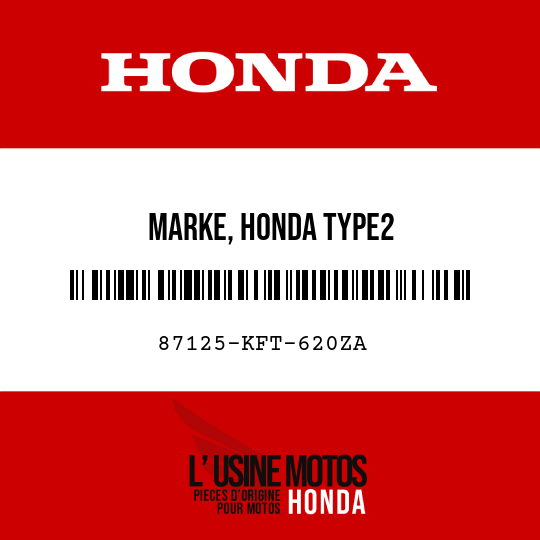 image de 87125-KFT-620ZA MARKE, HONDA TYPE2 