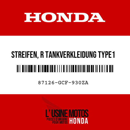 image de 87126-GCF-930ZA STREIFEN, R TANKVERKLEIDUNG TYPE1