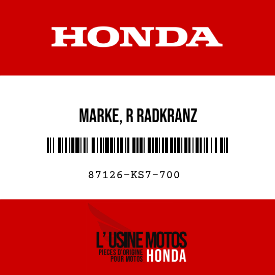 image de 87126-KS7-700 MARKE, R RADKRANZ