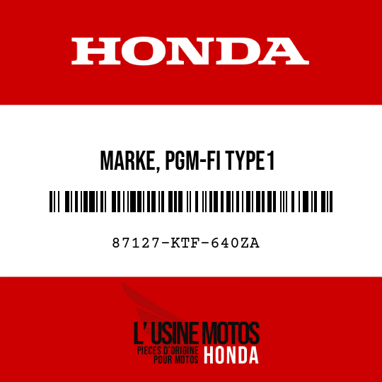 image de 87127-KTF-640ZA MARKE, PGM-FI TYPE1
