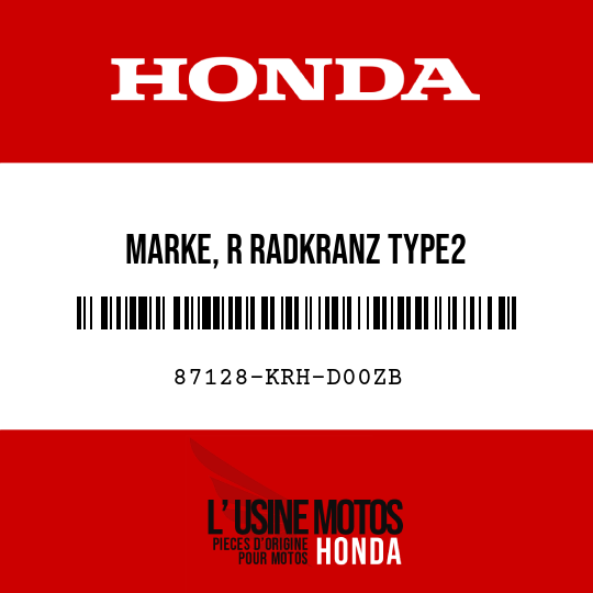 image de 87128-KRH-D00ZB MARKE, R RADKRANZ TYPE2