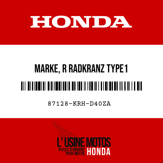 image de 87128-KRH-D40ZA MARKE, R RADKRANZ TYPE1