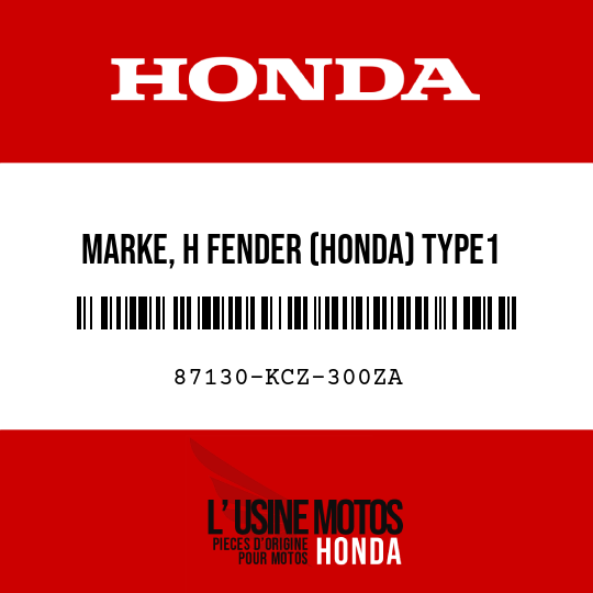 image de 87130-KCZ-300ZA MARKE, H FENDER (HONDA) TYPE1