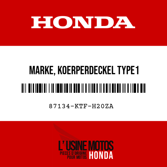 image de 87134-KTF-H20ZA MARKE, KOERPERDECKEL TYPE1