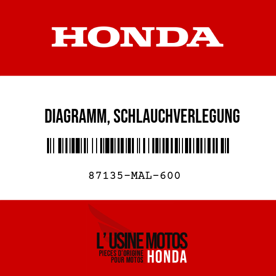 image de 87135-MAL-600 DIAGRAMM, SCHLAUCHVERLEGUNG