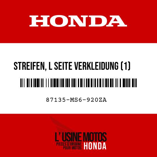 image de 87135-MS6-920ZA STREIFEN, L SEITE VERKLEIDUNG (1) () TYPE1